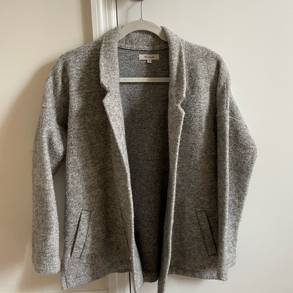Madewell Grey Wool Cardigan // Blazer Size S